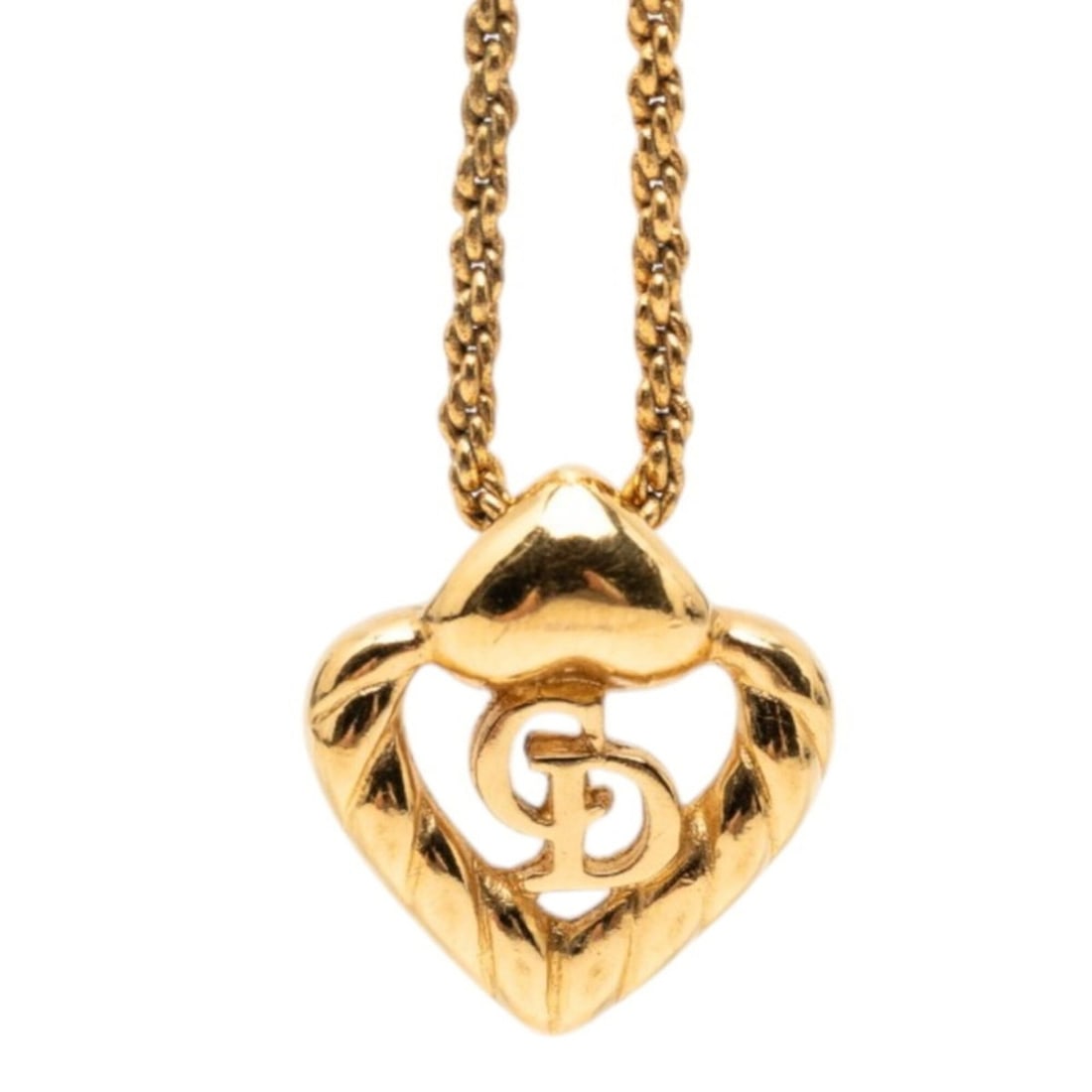 Christian Dior Dior CD Logo Heart Motif Pendant Necklace, Gold Plated, Women's.: --- Catalog ---Category: SizePendant Size: 16.7mm x 15mm / 0.65'' x 0.59''Neck Circumference: 43 cm / 16.92''Category: DesignColor: GoldGender: WomenMaterial: Gold platingPendant Type: PendantNecklace