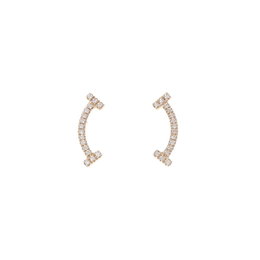 Tiffany T Smile Earrings: --- Catalog ---Category: SizeSize (HxWxD): 13.40mm x 4.60mm / 0.53'' x 0.18''Category: DesignType: Stud earringsColor: Pink goldGender: WomenMaterial: Pink gold (18K)Category: GeneralBrand: Tiffany---