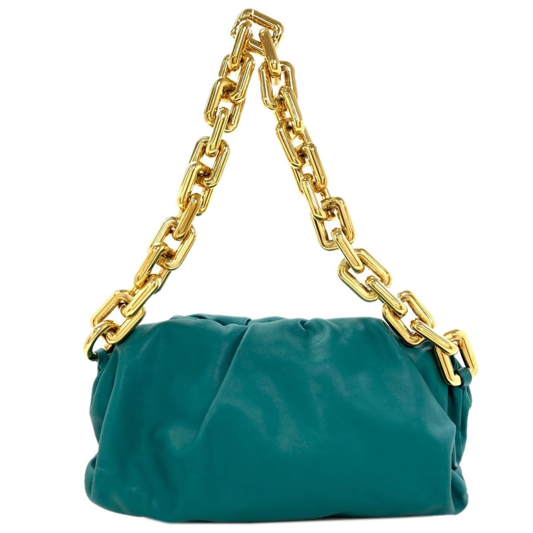 Bottega Veneta One-Shoulder Chain Shoulder Bag, Calfskin, Women's.: --- Catalog ---Category: SizeSize (HxWxD): 14cm x 30cm x 9.5cm / 5.51'' x 11.81'' x 3.74''Category: DesignType: Shoulder bagColor: GreenGender: WomenMaterial: Leather Category: GeneralBrand: Bottega V