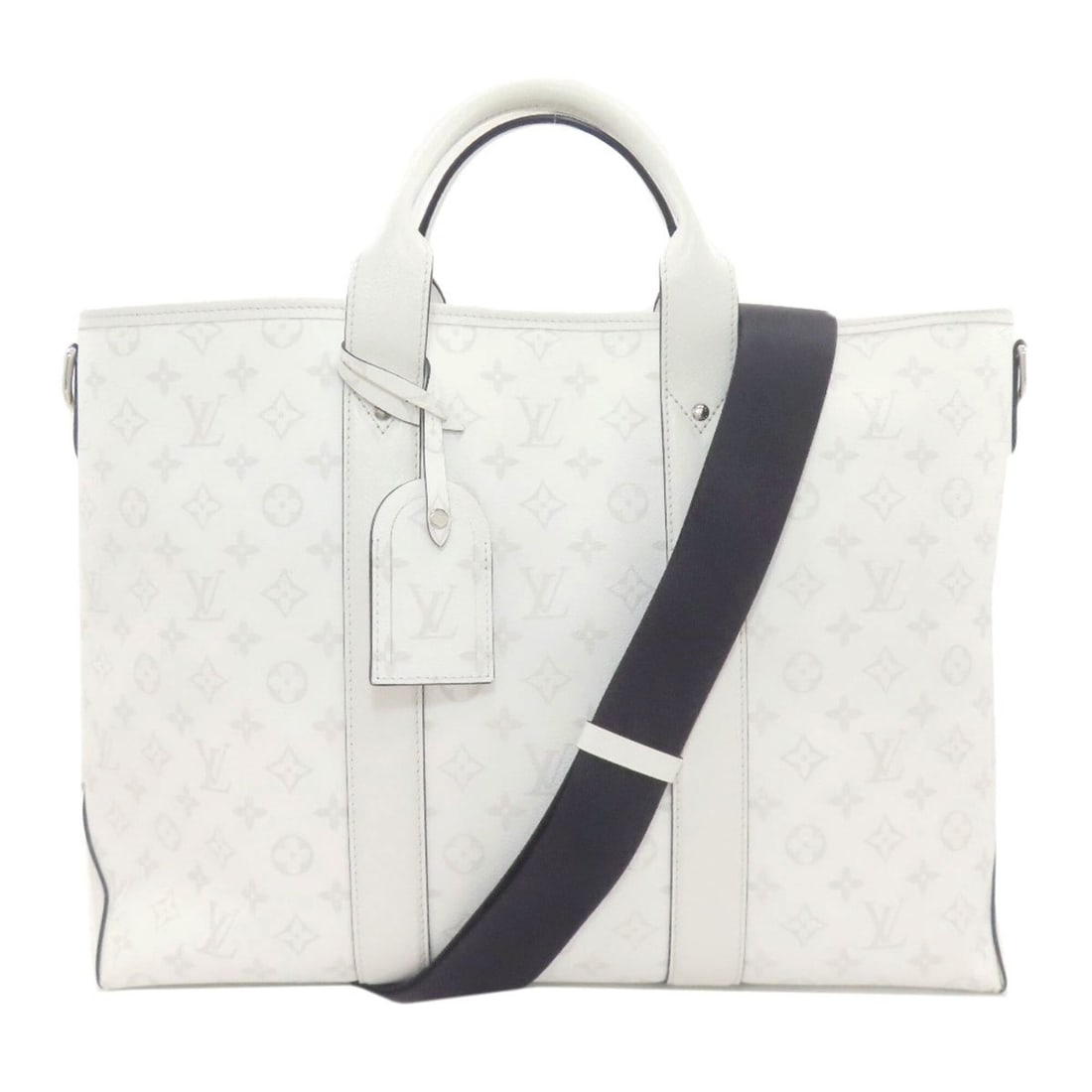 Louis Vuitton M30919 Weekend Tote NM Bag, Taigarama, Men's LOUIS VUITTON: --- Catalog ---Category: SizeSize (HxWxD): 33cm x 44.5cm x 15cm / 12.99'' x 17.51'' x 5.9''Category: DesignType: Tote bagColor: Blanc, MonogramGender: MenMaterial: Taigarama Category: GeneralBrand: Lo