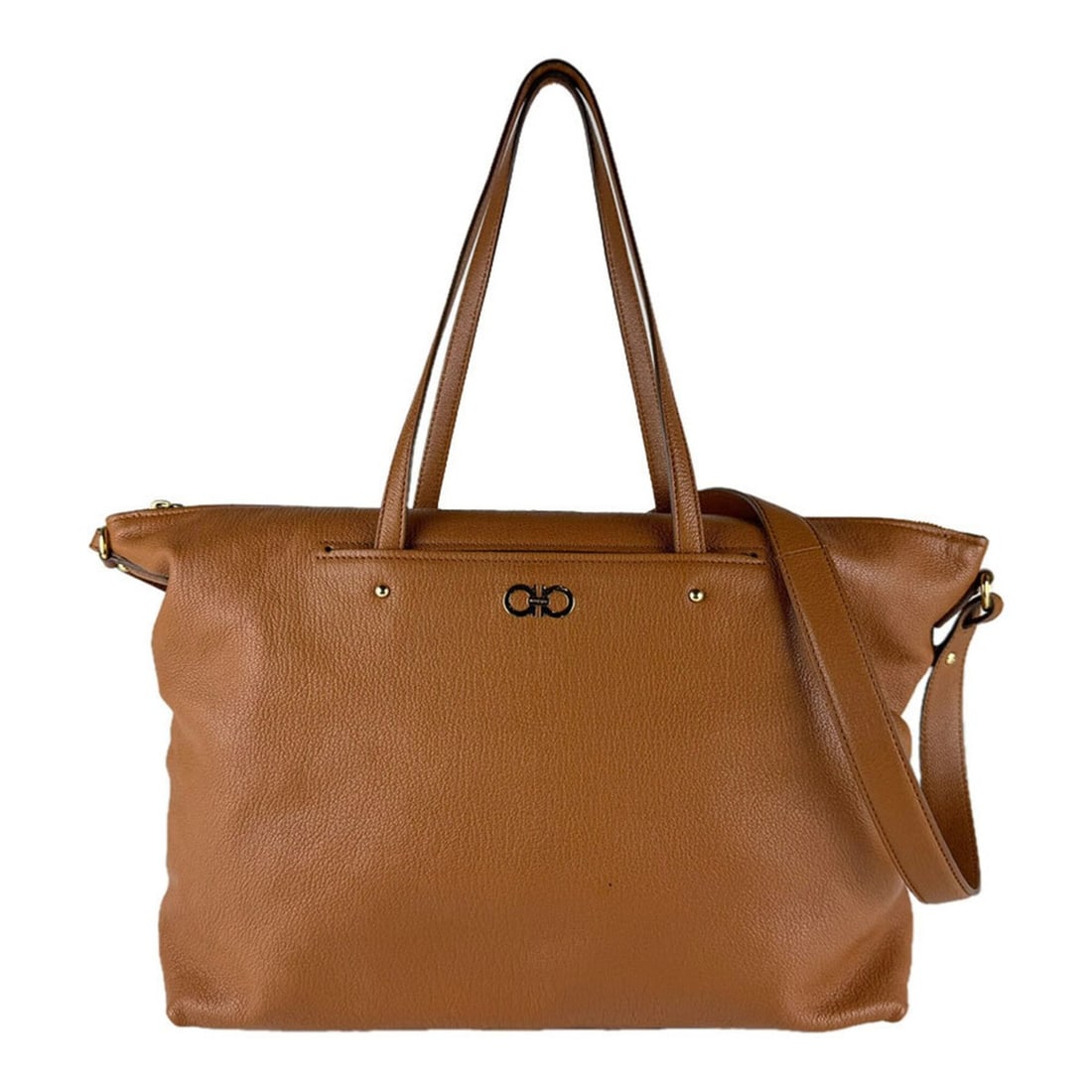 Salvatore Ferragamo handbag/shoulder bag, Gancini leather, brown and gold, women's, free shipping,: --- Catalog ---Category: SizeSize (HxWxD): 30cm x 36cm x 12cm / 11.81'' x 14.17'' x 4.72''Category: DesignType: Handbag, Shoulder bagColor: BrownGender: WomenMaterial: Leather Category: GeneralBrand: