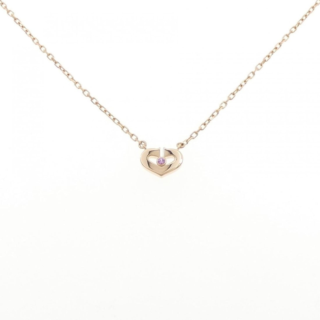 Cartier C Heart Necklace: --- Catalog ---Category: SizePendant Size: 7.2mm x 10mm / 0.28'' x 0.39''Neck Circumference: 40 cm / 15.74''Category: DesignStone: SapphireGender: WomenMaterial: Pink gold (18K)Pendant Type: