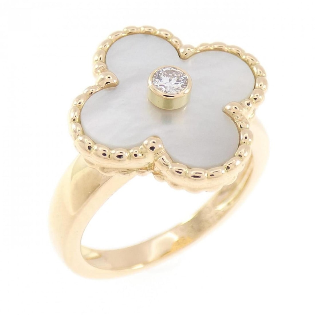 Van Cleef & Arpels Vintage Alhambra Ring: --- Catalog ---Category: SizeUS Size: 4.5Brand Size: 48Category: DesignType: Band ringStone: DiamondGender: WomenMaterial: Yellow gold (18K)Category: GeneralMPN: VCARA41100Brand: Van Cleef &