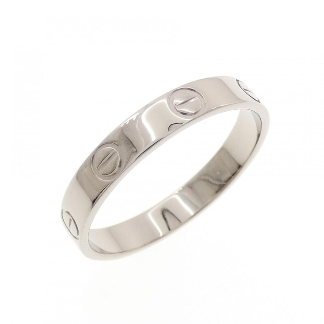 Cartier Mini Love Ring: --- Catalog ---Category: SizeUS Size: 9Brand Size: 58Category: DesignType: Band ringColor: White goldGender: Men,WomenMaterial: White gold (18K)Category: GeneralMPN: B4085100Brand: Cartier--- Item Lis