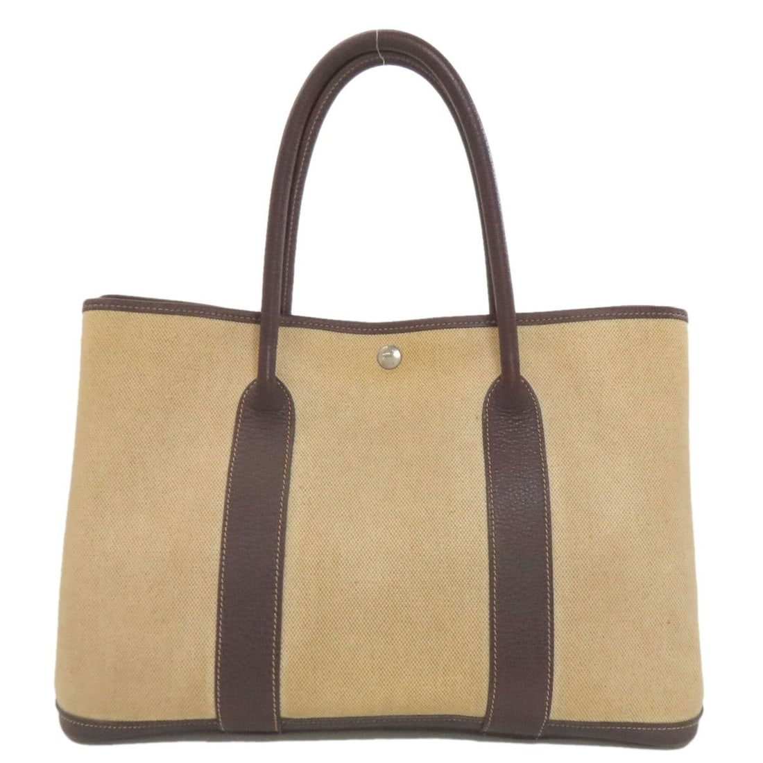 Hermes Garden Party PM Tote Bag, Silver Hardware, Toile H, Women's: --- Catalog ---Category: SizeSize (HxWxD): 25cm x 36cm x 18cm / 9.84'' x 14.17'' x 7.08''Category: DesignType: Tote bagColor: BeigeGender: WomenMaterial: Toile H Category: GeneralBrand: Hermes--- Item