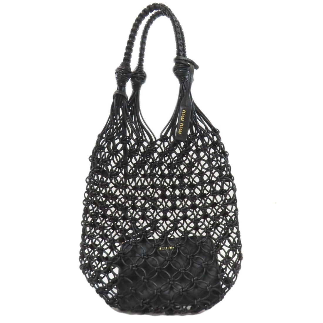 Miu Miu Miu Woven Tote Bag, Calfskin, Women's MIUMIU: --- Catalog ---Category: SizeSize (HxWxD): 32cm x 22cm x 2cm / 12.59'' x 8.66'' x 0.78''Category: DesignType: Tote bagColor: BlackGender: WomenMaterial: Leather Leather/Fur Type: CalfskinCategory: Gen