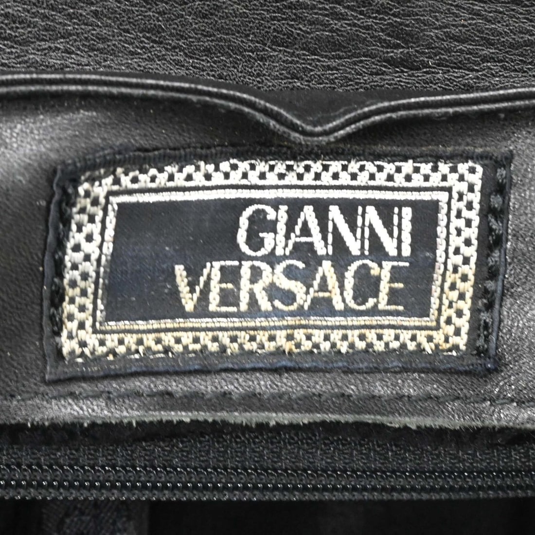 VERSACE Sunburst Backpack, Leather, Black - 13