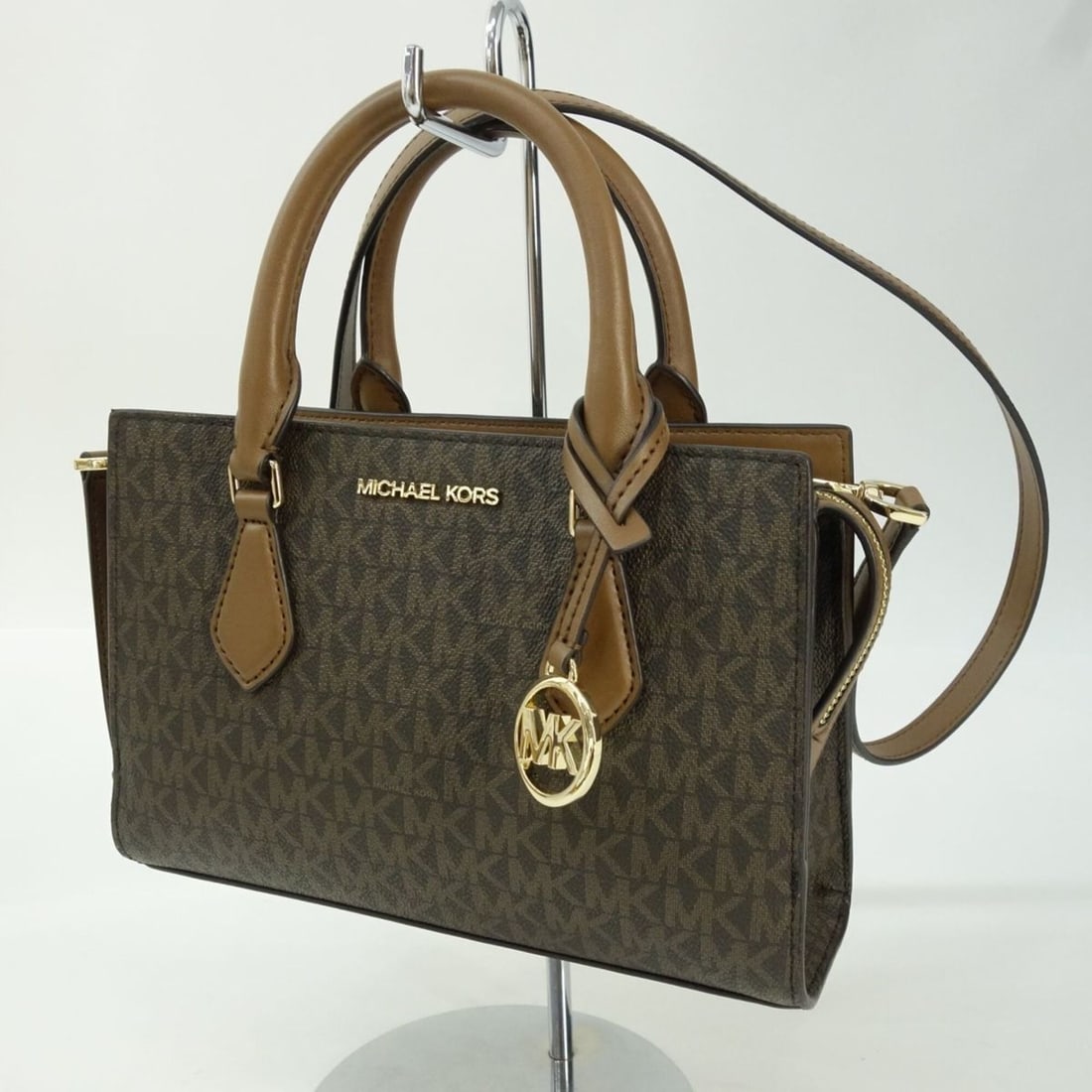 MICHAEL KORS Sheila Center Zip Satchel Small - MK Signature Shoulder Bag 35S3G6HS5B (1 of 13)