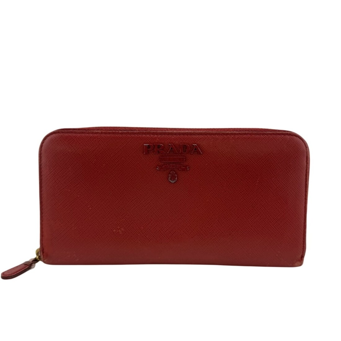 PRADA 1ML506 SHINE Saffiano FUOCO Long Wallet Red (1 of 19)