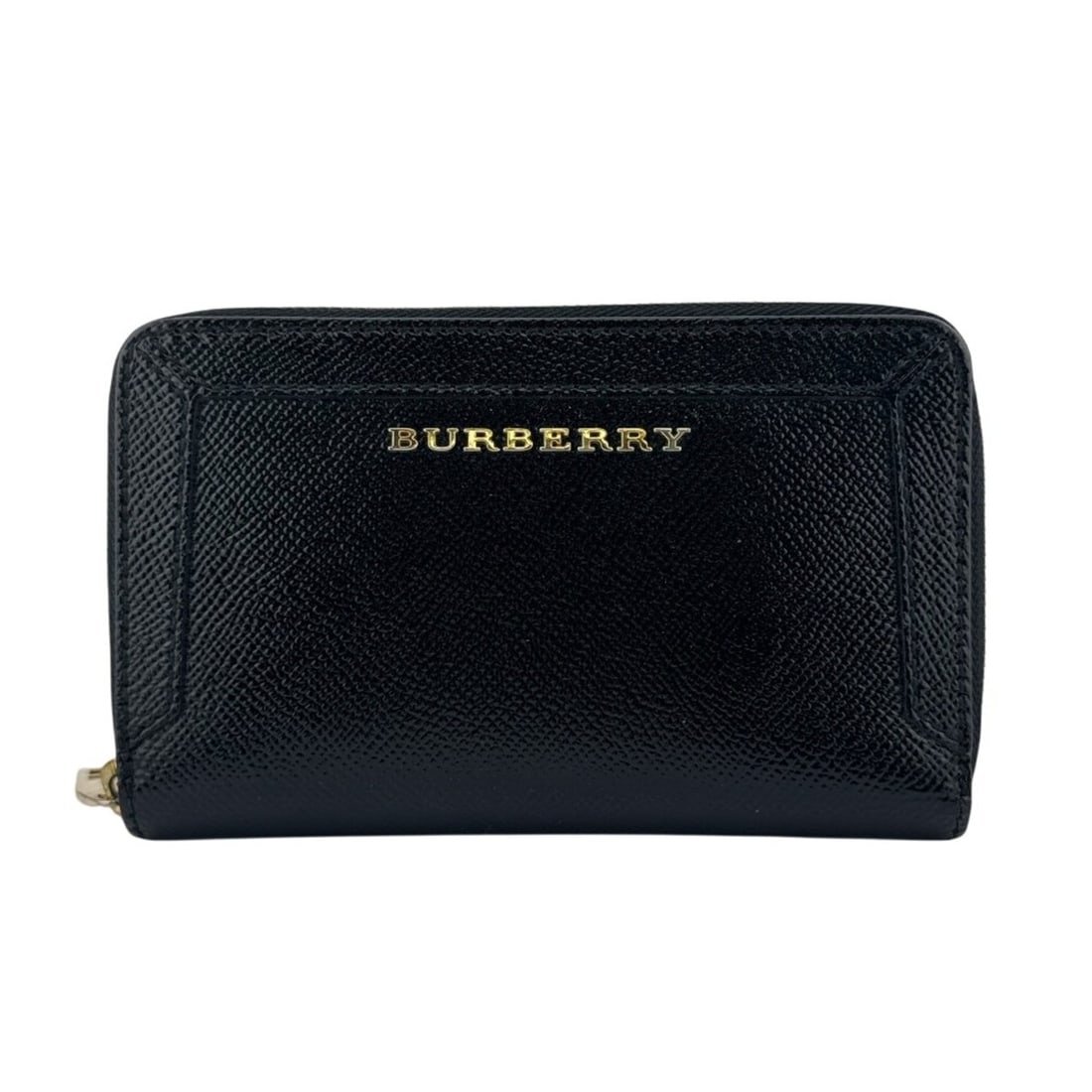BURBERRY round zipper bifold wallet, black: --- Catalog ---Category: SizeSize (HxWxD): 10cm x 16cm / 3.93'' x 6.29''Category: DesignType: Wallet (bi-fold)Color: BlackGender: WomenMaterial: Leather Category: GeneralBrand: Burberry--- Item List -