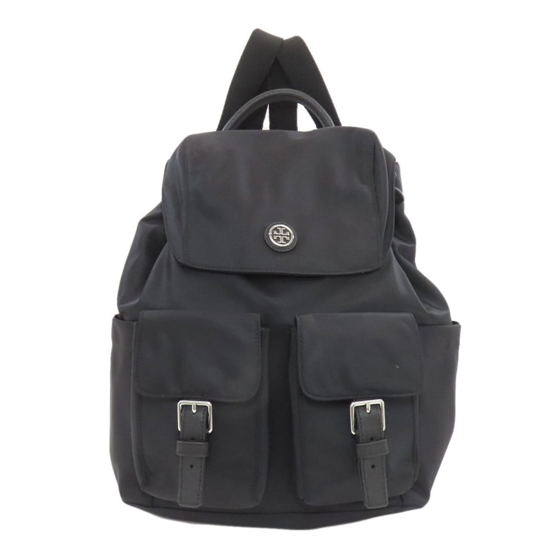 Tory Burch Logo Backpack/Daypack Nylon Women's: --- Catalog ---Category: SizeSize (HxWxD): 35.5cm x 27.5cm x 11cm / 13.97'' x 10.82'' x 4.33''Category: DesignType: BackpackColor: BlackGender: WomenMaterial: Nylon Category: GeneralBrand: Tory Burch-
