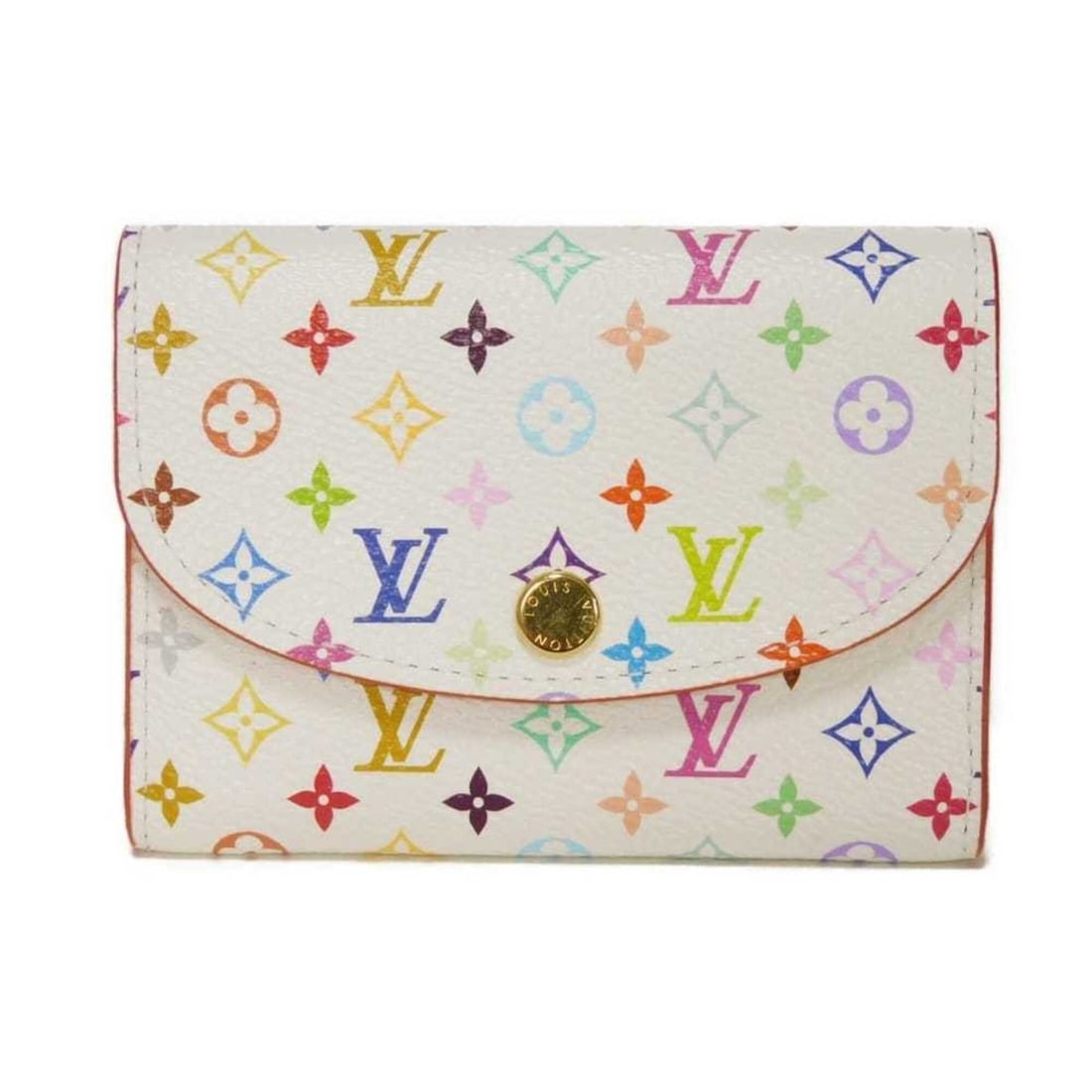 Louis Vuitton LOUIS VUITTON Bi-fold wallet LV x TM Portemonnaie Rosalie Takashi Murakami logo Blanc: --- Catalog ---Category: SizeSize (HxWxD): 8cm x 11cm x 2.5cm / 3.14'' x 4.33'' x 0.98''Category: DesignType: Wallet (bi-fold)Color: Pink, WhiteGender: WomenMaterial: Monogram Multicolore , Canvas Cat