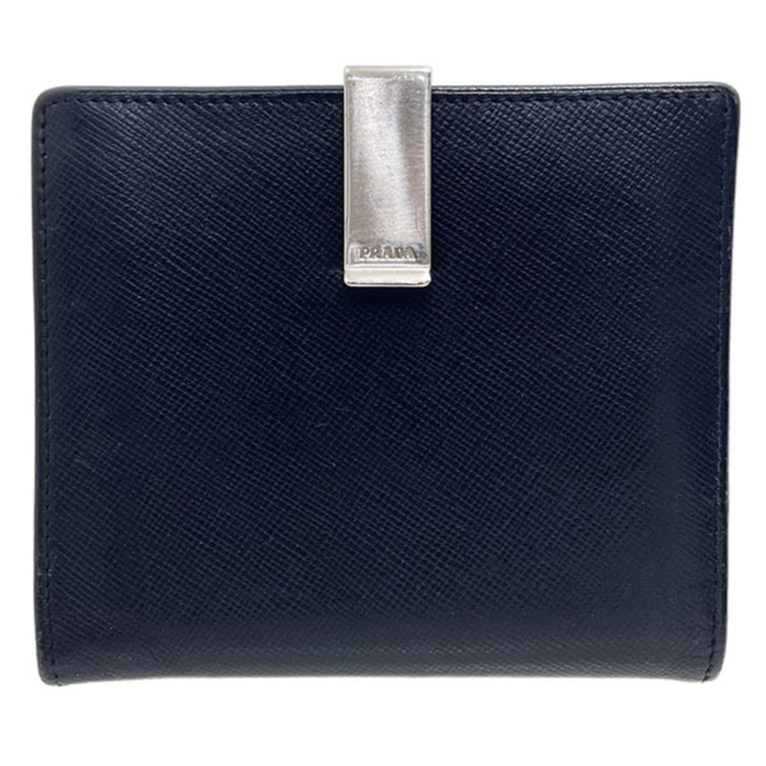 Prada Wallet Clip Double Saffiano Leather Black PRADA Bi-fold NERO TT-17046: --- Catalog ---Category: SizeSize (HxWxD): 9cm x 10.5cm x 1.5cm / 3.54'' x 4.13'' x 0.59''Category: DesignType: Wallet (bi-fold)Color: Black, NeroGender: Women,MenMaterial: Leather Leather/Fur Type: E