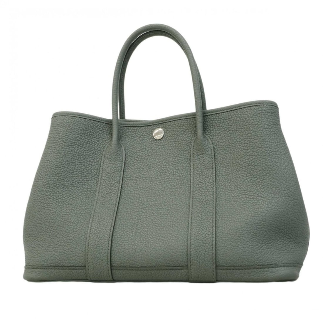 Hermes Garden TPM Tote Bag, Negonda Leather, Vert Amande (W stamp), Ladies'.: --- Catalog ---Category: SizeSize (HxWxD): 20.5cm x 30cm x 13.5cm / 8.07'' x 11.81'' x 5.31''Category: DesignType: Tote bagColor: GrayGender: WomenMaterial: Negonda leather Hardware Color: SilverCateg