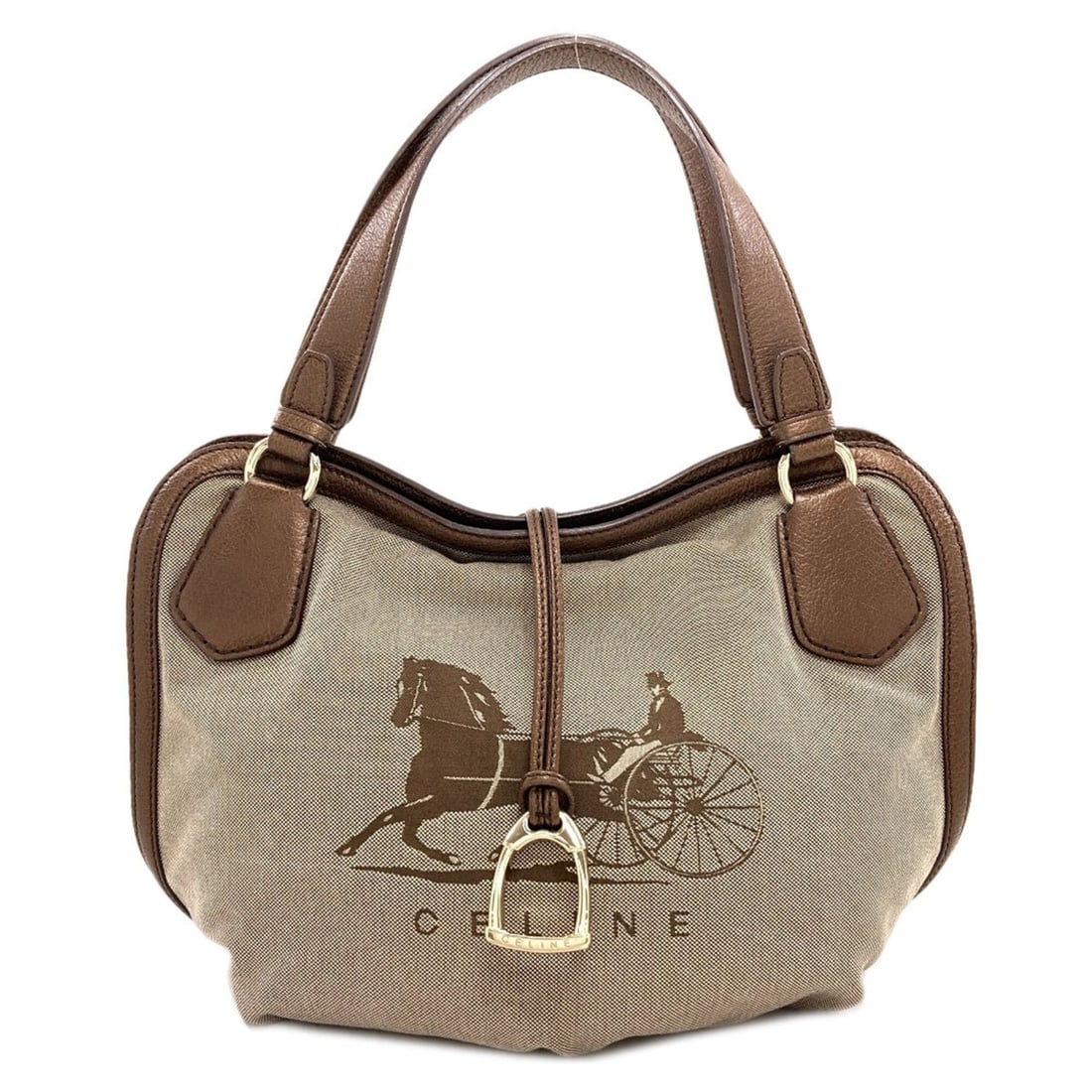 Celine Carriage Pattern Canvas Handbag for Women: --- Catalog ---Category: SizeSize (HxWxD): 27cm x 35cm x 12cm / 10.62'' x 13.77'' x 4.72''Category: DesignType: HandbagColor: BrownGender: WomenMaterial: Canvas Category: GeneralBrand: Celine--- Item 