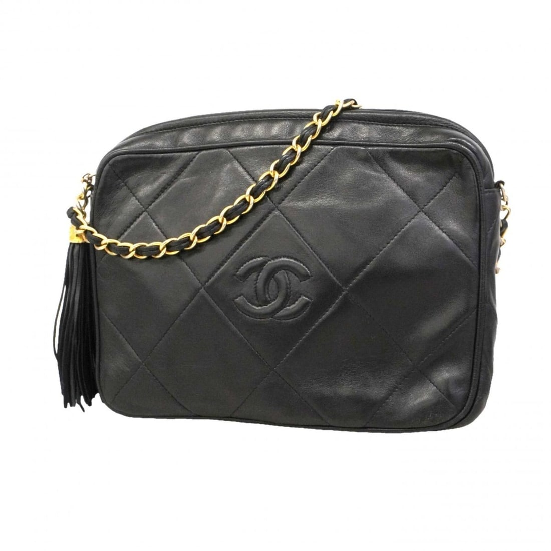 Chanel Matelassé Shoulder Bag with Chain Strap, Lambskin, Black, Women's P2807980: --- Catalog ---Category: SizeSize (HxWxD): 16.5cm x 22cm x 5.5cm / 6.49'' x 8.66'' x 2.16''Category: DesignType: Shoulder bagColor: BlackGender: WomenMaterial: Leather Hardware Color: GoldLeather/Fur 