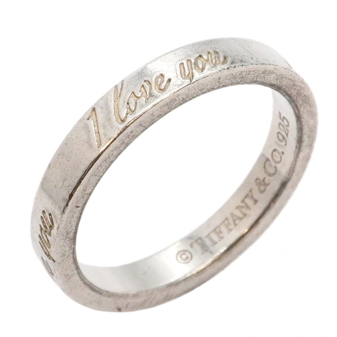 Tiffany & Co. "I Love You" ring, sterling silver 925, size 8.5, women's.: --- Catalog ---Category: SizeJP Size: 8.5US Size: 4.5Category: DesignType: Band ringGender: WomenMaterial: Silver 925Category: GeneralBrand: Tiffany--- Item List ---Section: ConditionRanking: Rank AB 