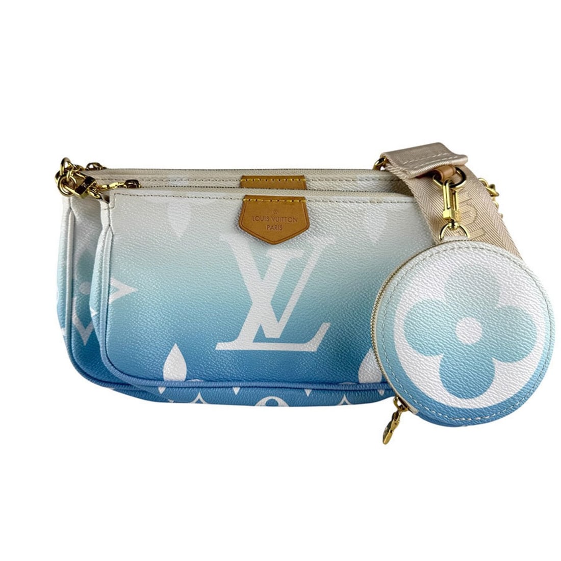 Louis Vuitton LOUIS VUITTON Crossbody Shoulder Bag Monogram Giant Multipochette Accessoires Blue: --- Catalog ---Category: SizeSize (HxWxD): 13cm x 23cm x 4cm / 5.11'' x 9.05'' x 1.57''Category: DesignType: Pochette, Shoulder bagColor: Blue, WhiteGender: WomenMaterial: PVC Category: GeneralMPN: M5