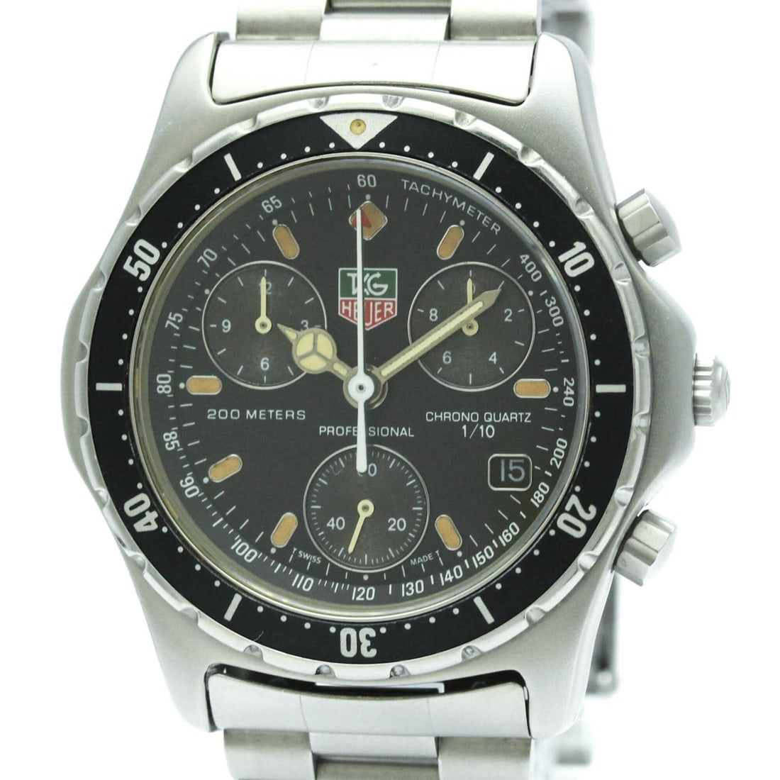 TAG HEUER Professional Chronograph Steel Quartz Mens Watch 570.206: --- Catalog ---Category: SizeCase Diameter: 37mm / 1.46''Category: DesignType: WristwatchStyle: SportGender: MenColor (Dial): BlackMaterial (Band): Stainless steelMaterial (Case): Stainless steelCateg