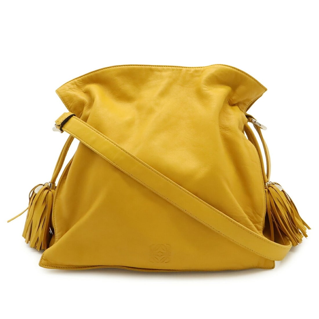 LOEWE Flamenco 30 Anagram Shoulder Bag with Tassel, Leather, Yellow: --- Catalog ---Category: SizeSize (HxWxD): 28.5cm x 28.5cm x 10cm / 11.22'' x 11.22'' x 3.93''Category: DesignType: Shoulder bagColor: YellowGender: Women,MenMaterial: Leather Category: GeneralBrand: 