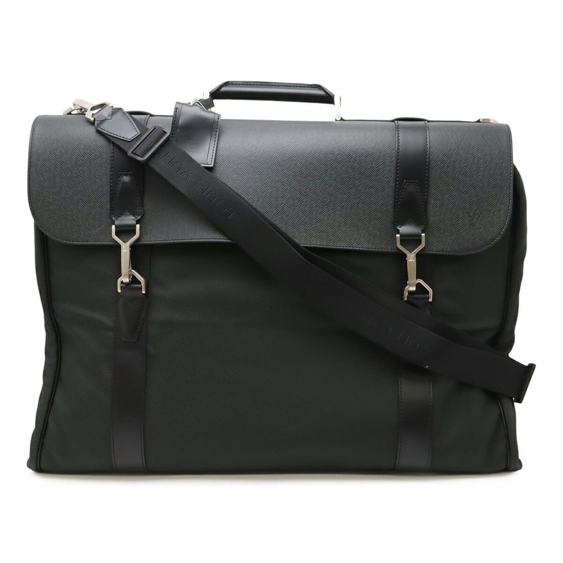 LOUIS VUITTON Taiga Portable Gibeciere Garment Carrier Cover Shoulder Bag Ardoise M30692: --- Catalog ---Category: SizeSize (HxWxD): 47cm x 54.5cm x 10cm / 18.5'' x 21.45'' x 3.93''Category: DesignType: Garment case, Shoulder bagColor: ArdoiseGender: Women,MenMaterial: Taiga leather , Canv