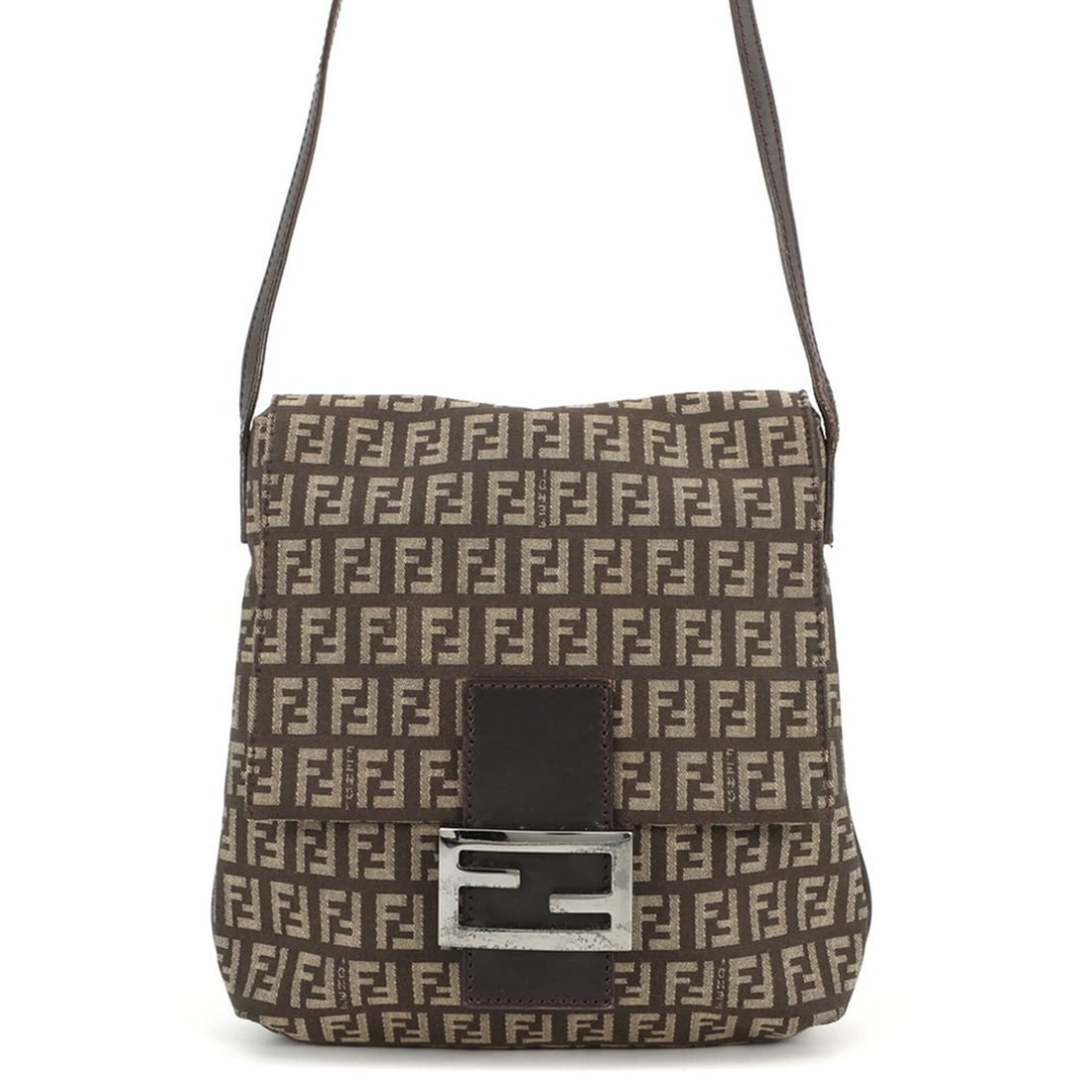 Fendi Zucchino Mamma Bucket Shoulder Bag, Canvas and Leather, 8BT075JQ4, FENDI Zucca, Handbag, (1 of 17)