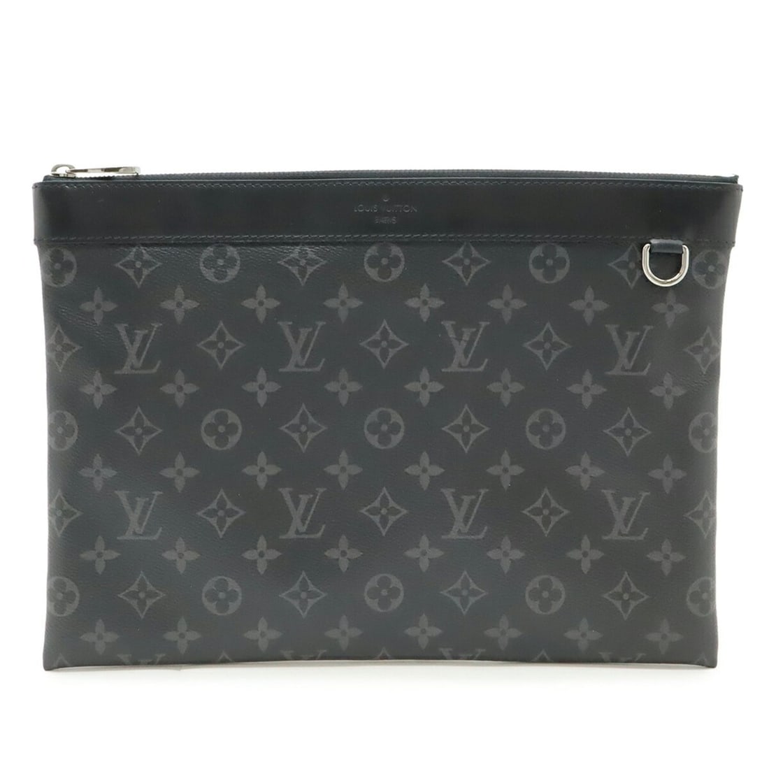 LOUIS VUITTON Louis Vuitton Monogram Eclipse Pochette Discovery Clutch Bag Second M62291 (1 of 9)