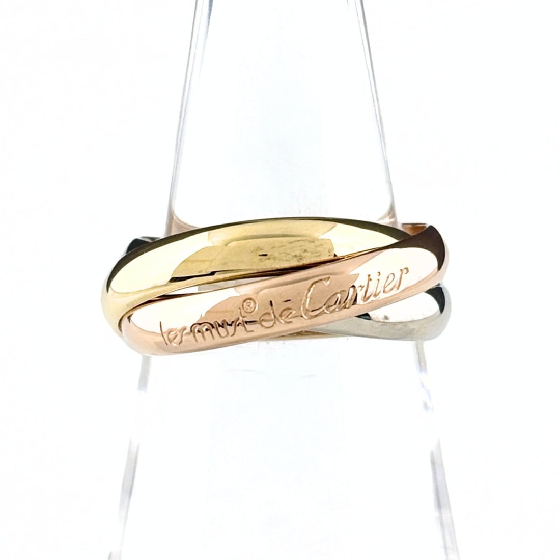 Cartier Trinity Ring, available in yellow gold (YG), pink (PG), and white (WG). Three-color design, (1 of 9)