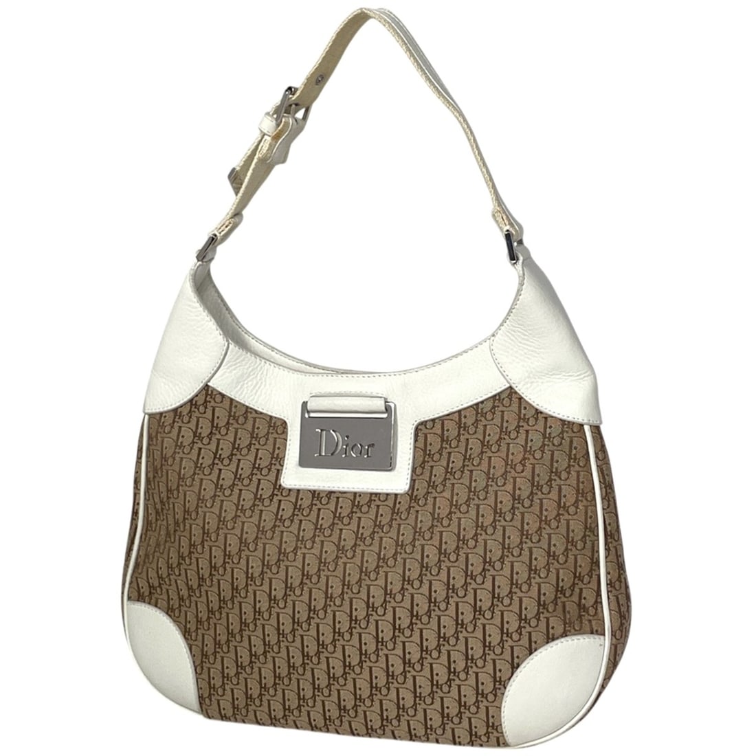 Christian Dior Street Chic Shoulder Bag, Trotter Pattern, Canvas, Brown & White, Women's: --- Catalog ---Category: SizeSize (HxWxD): 22.5cm x 30cm x 5.5cm / 8.85'' x 11.81'' x 2.16''Category: DesignType: Shoulder bagColor: Brown, WhiteGender: WomenMaterial: Canvas , Leather Category: Gener