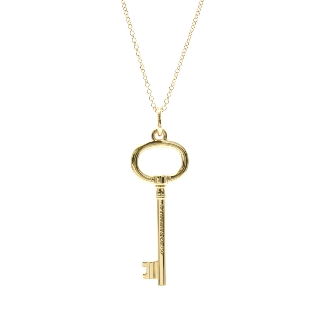 Tiffany Oval Key Necklace Pink Gold (18K) No Stone Men,Women Fashion Pendant Necklace (Pink Gold): --- Catalog ---Category: SizeWeight: 4.5g / 0.15oz.Pendant Size: 31.5mm x 12.8mm / 1.24'' x 0.5''Neck Circumference: 40.5 cm / 15.94''Category: DesignColor: Pink goldMetal: GoldStone: No StoneStyle: F