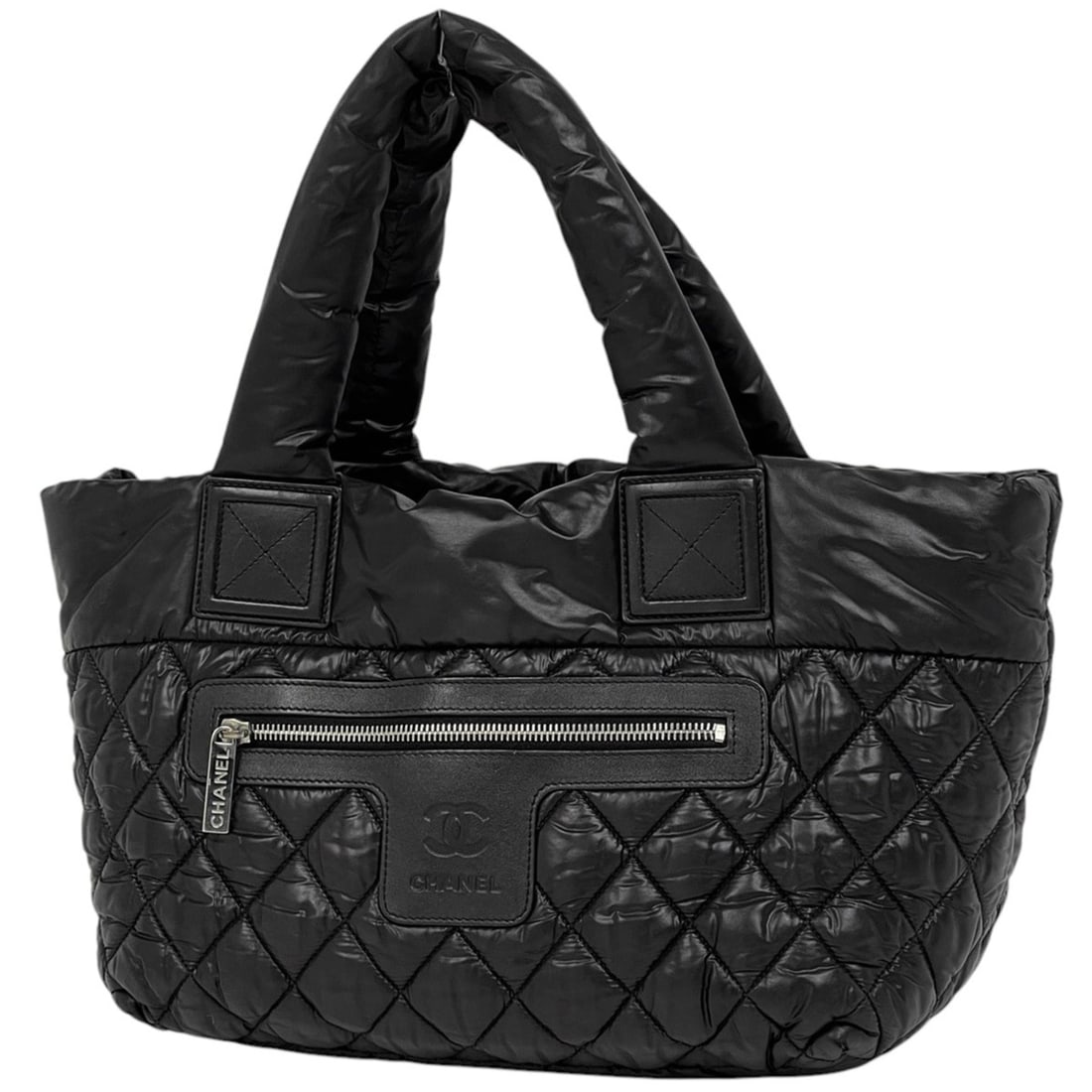 Chanel Coco Cocoon Medium Tote Bag, Mark, Nylon, Black, Women's: --- Catalog ---Category: SizeSize (HxWxD): 22cm x 29cm x 16cm / 8.66'' x 11.41'' x 6.29''Category: DesignType: Tote bagColor: BlackGender: WomenMaterial: Nylon Category: GeneralBrand: Chanel--- Item L