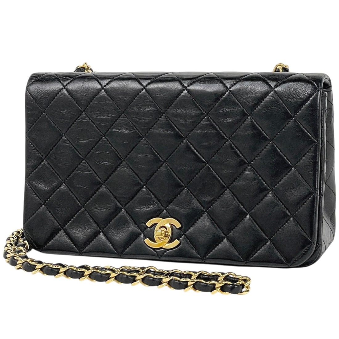 Chanel Matelassé Single Flap Chain Shoulder Bag with Coco Mark, Full Flap, Leather, Black, Women's: --- Catalog ---Category: SizeSize (HxWxD): 14cm x 23cm x 6.5cm / 5.51'' x 9.05'' x 2.55''Category: DesignType: Shoulder bagColor: BlackGender: WomenMaterial: Leather Category: GeneralBrand: Chanel--- 
