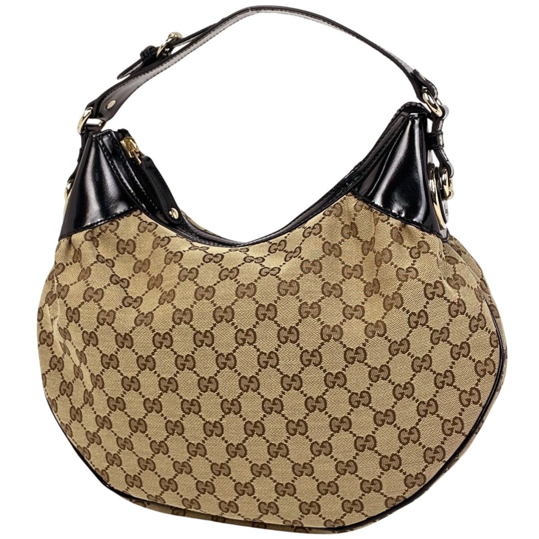 Gucci GG pattern shoulder bag, canvas, beige and black, women's.: --- Catalog ---Category: SizeSize (HxWxD): 24cm x 37cm x 8cm / 9.44'' x 14.56'' x 3.14''Category: DesignType: Shoulder bagColor: Beige, BlackGender: WomenMaterial: GG canvas , Leather Category: Genera