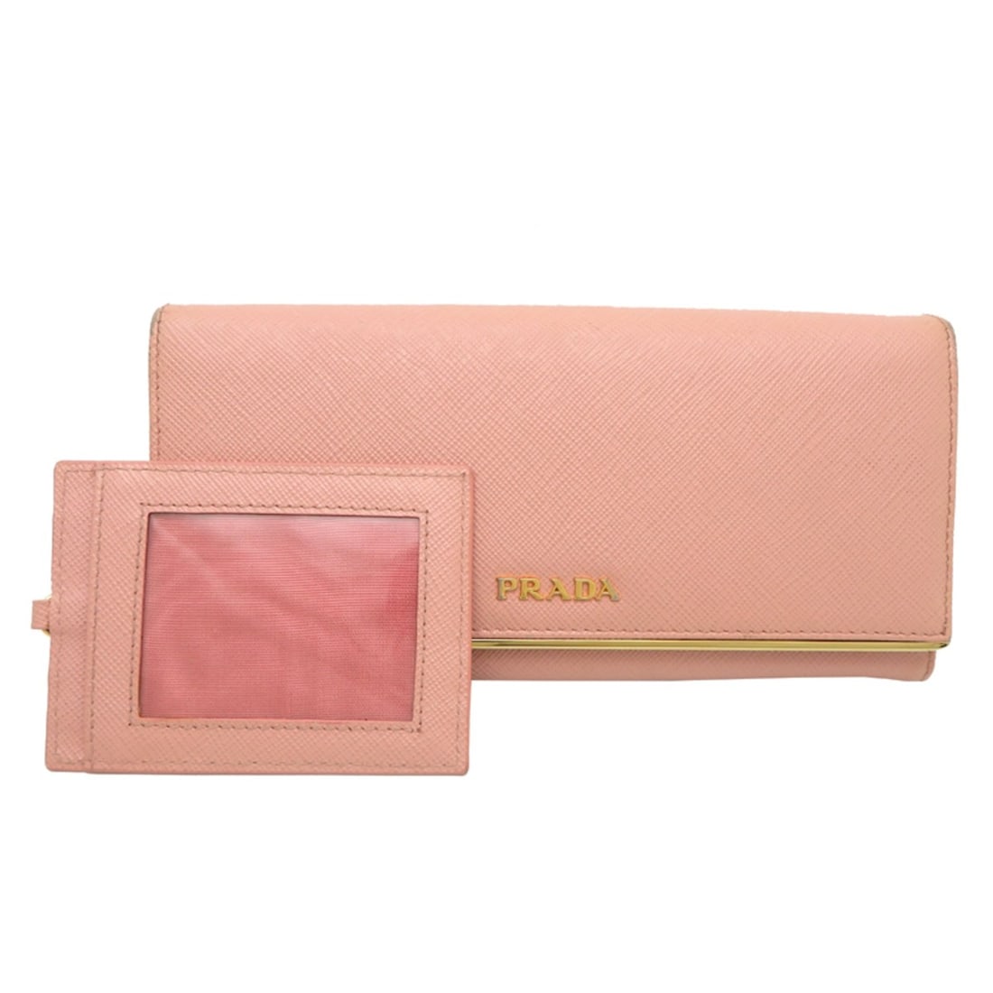 Prada Women's Long Wallet 1MH132 Saffiano Leather Pink: --- Catalog ---Category: SizeSize (HxWxD): 9cm x 19cm x 2.7cm / 3.54'' x 7.48'' x 1.06''Category: DesignType: Long wallet (bi-fold)Color: PinkGender: WomenMaterial: Leather Leather/Fur Type: Saffiano 