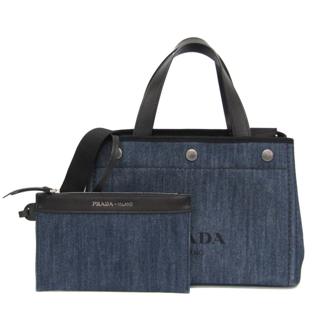 Prada Denim City Calf Tote 1BG311 Women's Denim,Leather Shoulder Bag,Tote Bag Black,Blue: --- Catalog ---Category: SizeHandle Drop: 13.50cm / 5.31''Size (HxWxD): 21cm x 32cm x 17cm / 8.26'' x 12.59'' x 6.69''Strap Length: 37cm - 129cm / 14.56'' - 50.78''Handle Length: 33cm / 12.99''Categor