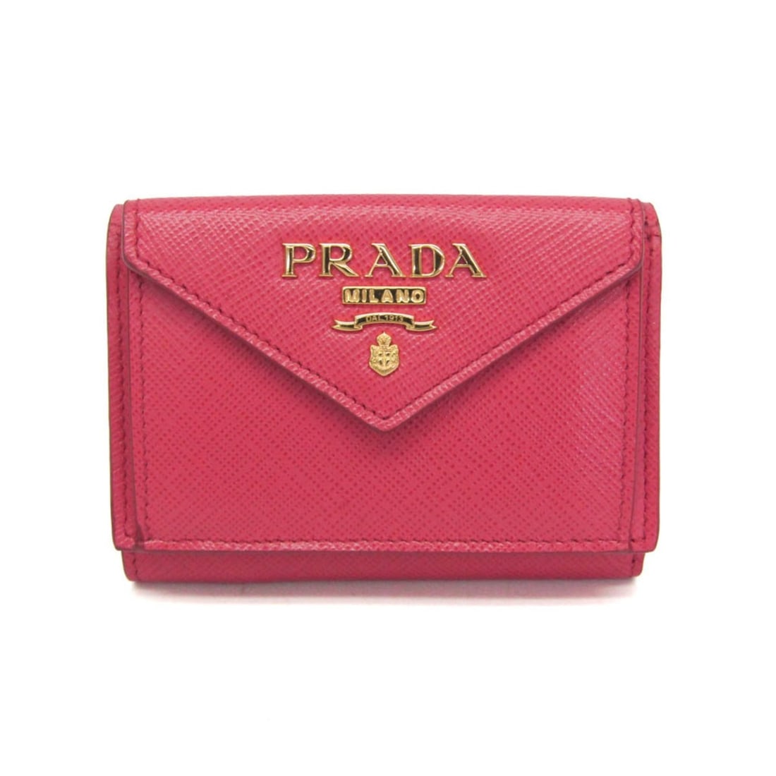 Prada Saffiano SAFFIANO METAL 1MH021 Women's Leather Wallet (tri-fold) Pink: --- Catalog ---Category: SizeSize (HxWxD): 7cm x 10cm x 3.5cm / 2.75'' x 3.93'' x 1.37''Category: DesignType: Wallet (tri-fold)Color: PinkGender: WomenClosure: Snap fastenerMaterial: Leather Inner Poc