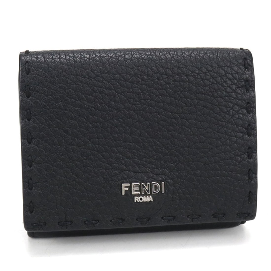 FENDI Tri-fold Wallet 7M0280 AP3B F0GXN, with Coin Purse, Selleria, Men's, Black: --- Catalog ---Category: SizeSize (HxWxD): 7cm x 9.5cm x 2.5cm / 2.75'' x 3.74'' x 0.98''Category: DesignType: Wallet (tri-fold)Color: BlackGender: MenMaterial: Leather Leather/Fur Type: CalfskinCateg
