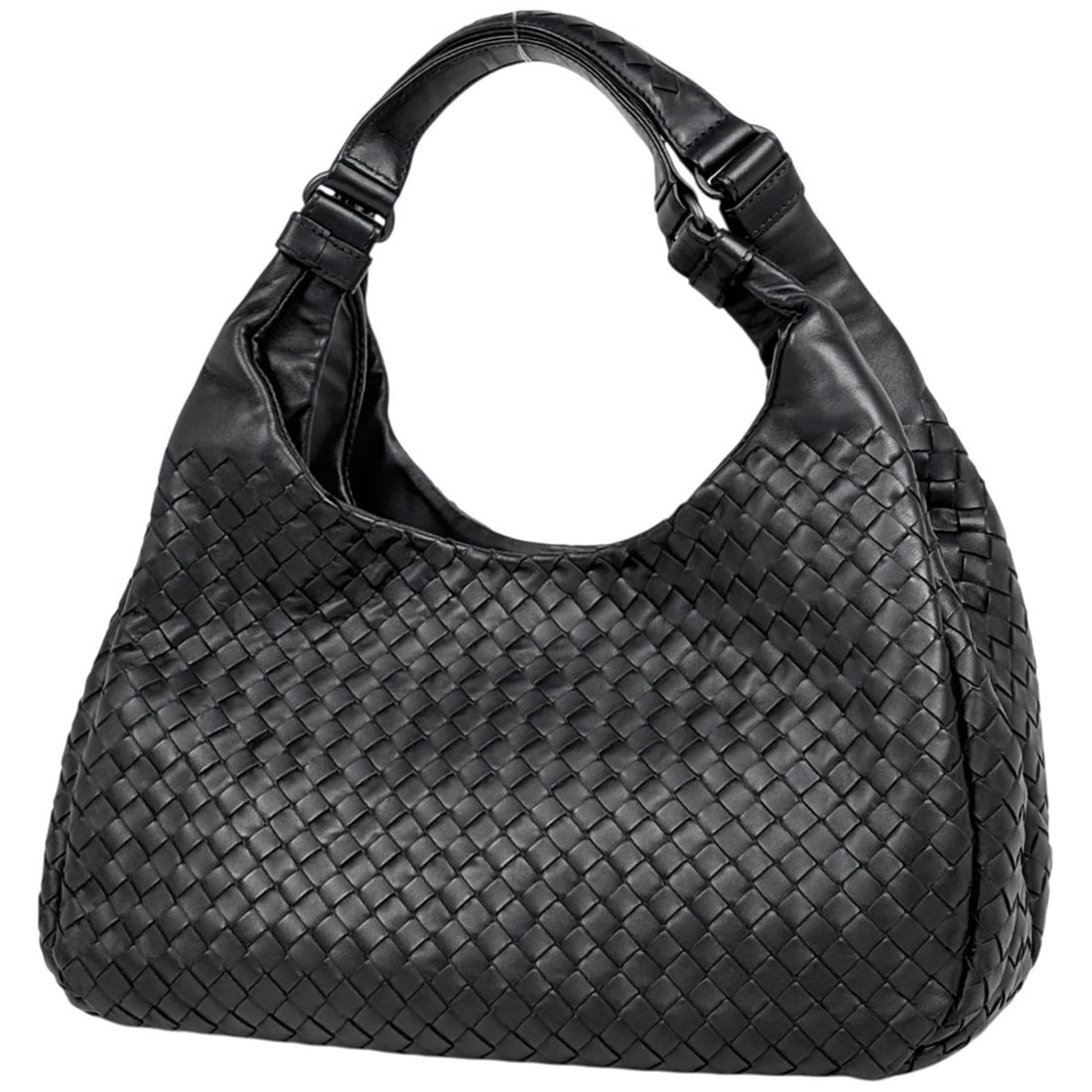 Bottega Veneta Intrecciato Medium Campana Shoulder Bag, Leather, Black, 125787, Women's: --- Catalog ---Category: SizeSize (HxWxD): 20cm x 32cm x 15cm / 7.87'' x 12.59'' x 5.9''Category: DesignType: Shoulder bagColor: BlackGender: WomenMaterial: Leather Category: GeneralLine: IntrecciatoB