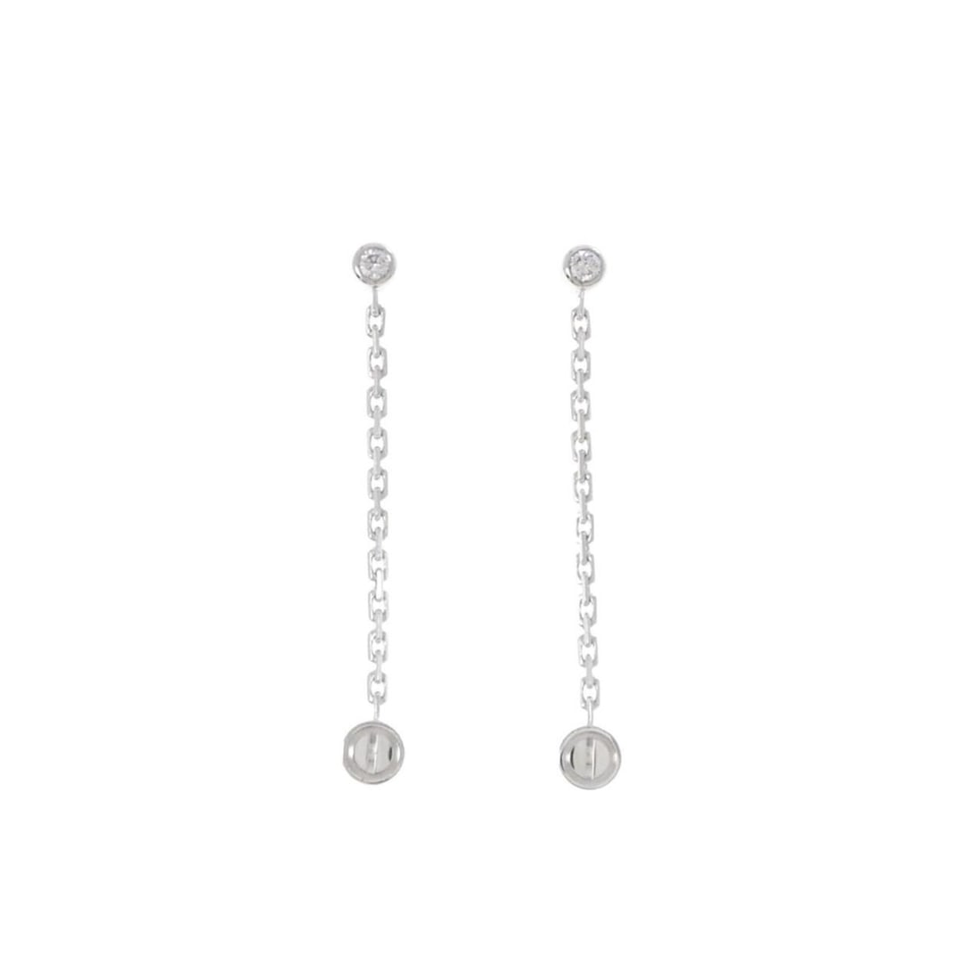 Cartier Love Earrings: --- Catalog ---Category: SizeSize (HxWxD): 41.10mm x 4.70mm / 1.62'' x 0.19''Category: DesignType: Stud earringsStone: DiamondGender: WomenMaterial: White gold (18K)Category: GeneralBrand: Cartier--- 