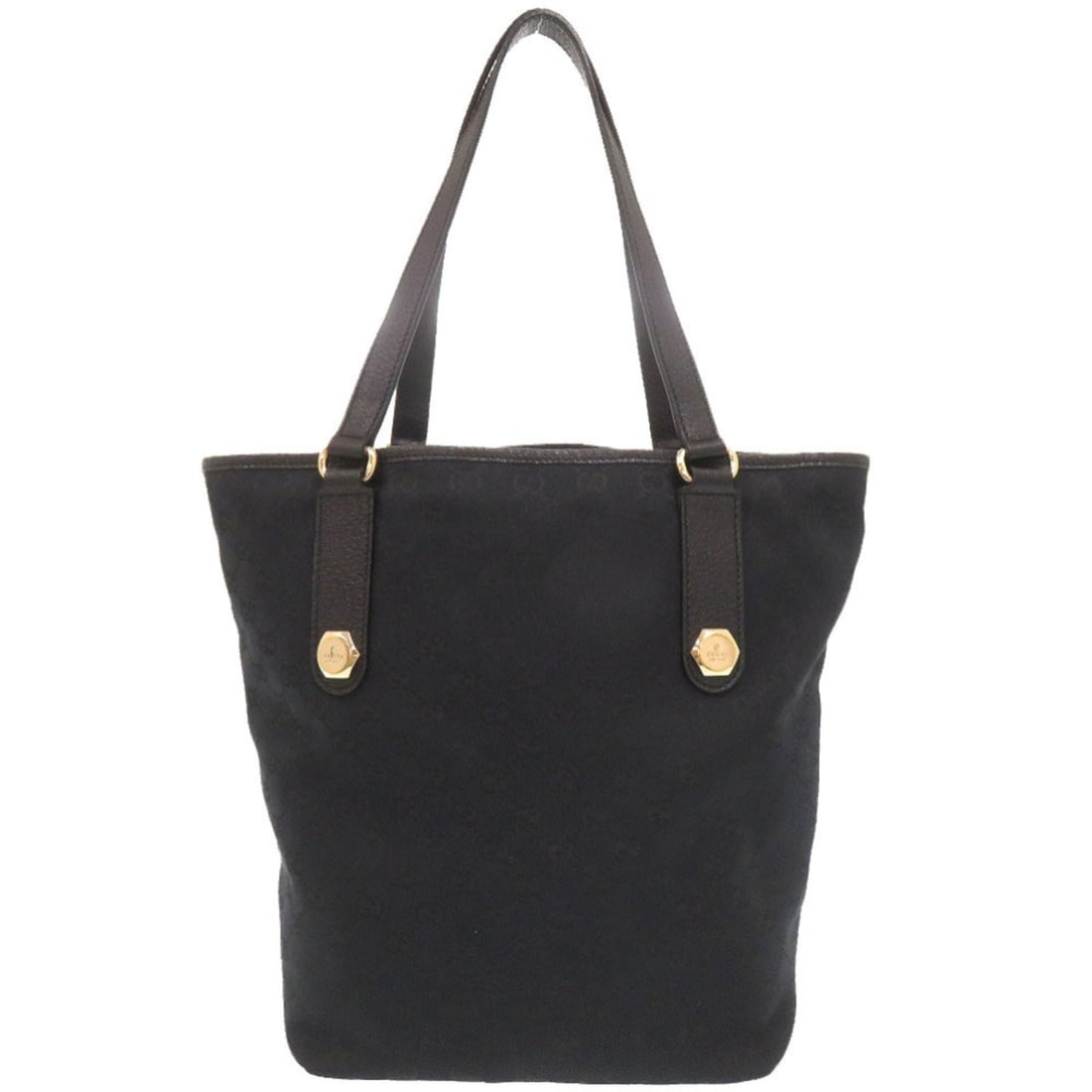 Gucci GG Canvas Leather 153009 Black Tote Bag 1967 GUCCI (1 of 10)