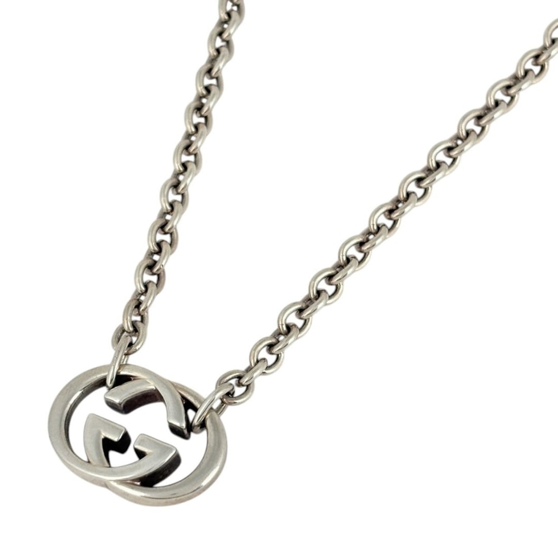Gucci Interlocking G Necklace, Sterling Silver 925, Silver, Women's (1 of 9)