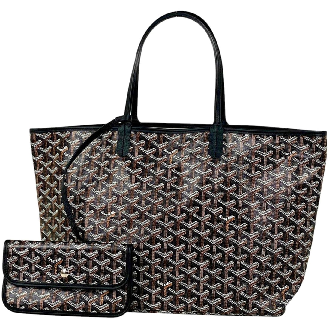 Goyard Saint Louis PM Reversible Tote Bag, Coated Canvas, Black/Brown, Women's: --- Catalog ---Category: SizeSize (HxWxD): 27cm x 33cm x 14cm / 10.62'' x 12.99'' x 5.51''Category: DesignType: Tote bagColor: Black, BrownGender: WomenMaterial: Coated canvas , Leather Category: Gene