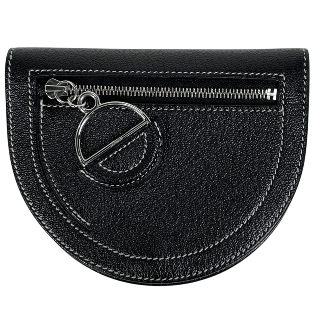 Hermes In The Loop Compact Bi-fold Wallet, Chevre Mysore, Black, Size D, Women's: --- Catalog ---Category: SizeSize (HxWxD): 10.5cm x 12.5cm x 2cm / 4.13'' x 4.92'' x 0.78''Category: DesignType: Wallet (bi-fold)Color: BlackGender: WomenMaterial: Chevre myzore leather Category: Gene