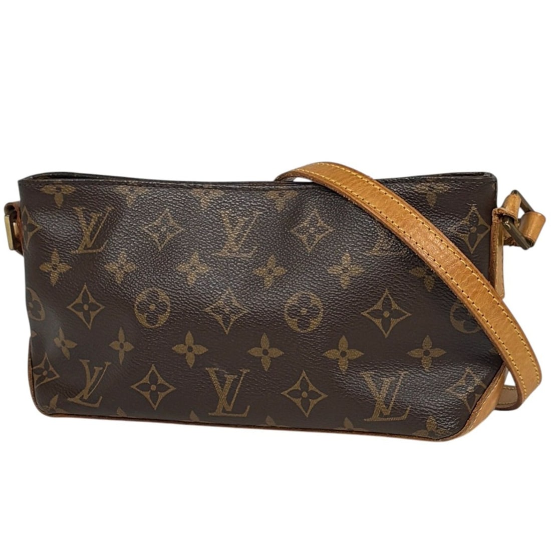 Louis Vuitton Trotteur Pochette Shoulder Bag, Monogram Brown, M51240, Women's: --- Catalog ---Category: SizeSize (HxWxD): 12cm x 23cm x 7cm / 4.72'' x 9.05'' x 2.75''Category: DesignType: Pochette, Shoulder bagColor: BrownGender: WomenMaterial: Monogram Category: GeneralBrand: L
