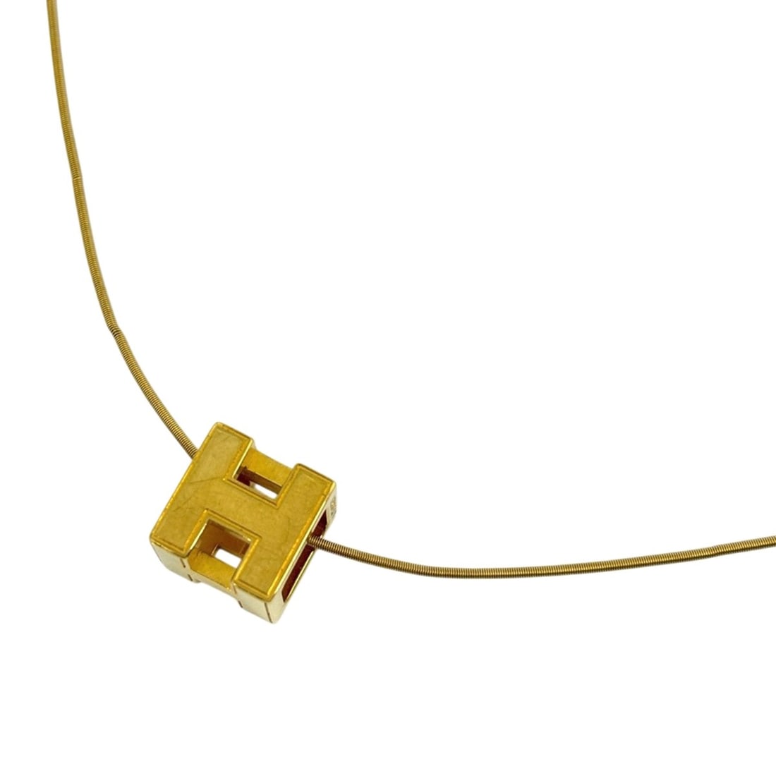 Hermes Cage d'H H-Cube Necklace with H Logo, Metal, Gold, Women's: --- Catalog ---Category: SizePendant Size: 12mm x 12mm / 0.47'' x 0.47''Neck Circumference: 43 cm / 16.92''Category: DesignColor: GoldGender: WomenMaterial: MetalNecklace Type: NecklaceCategory: Gener