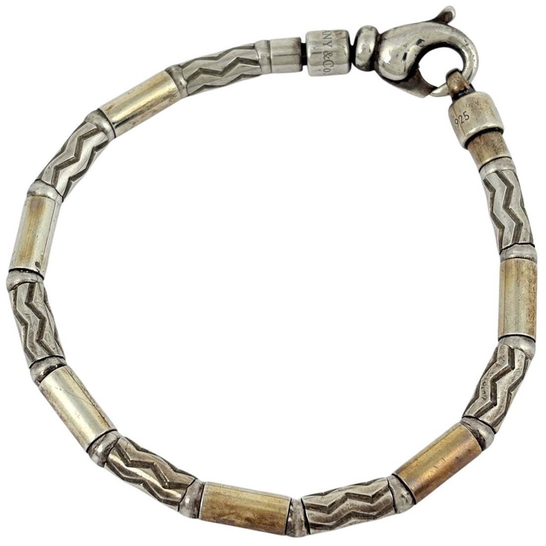 Tiffany & Co. Aztec Zigzag Bracelet, Silver, Women's: --- Catalog ---Category: SizeTotal Length: 19.5cm / 7.67''Category: DesignType: Charm braceletColor: SilverGender: WomenCategory: GeneralBrand: Tiffany--- Item List ---Section: ConditionRanking: Rank 