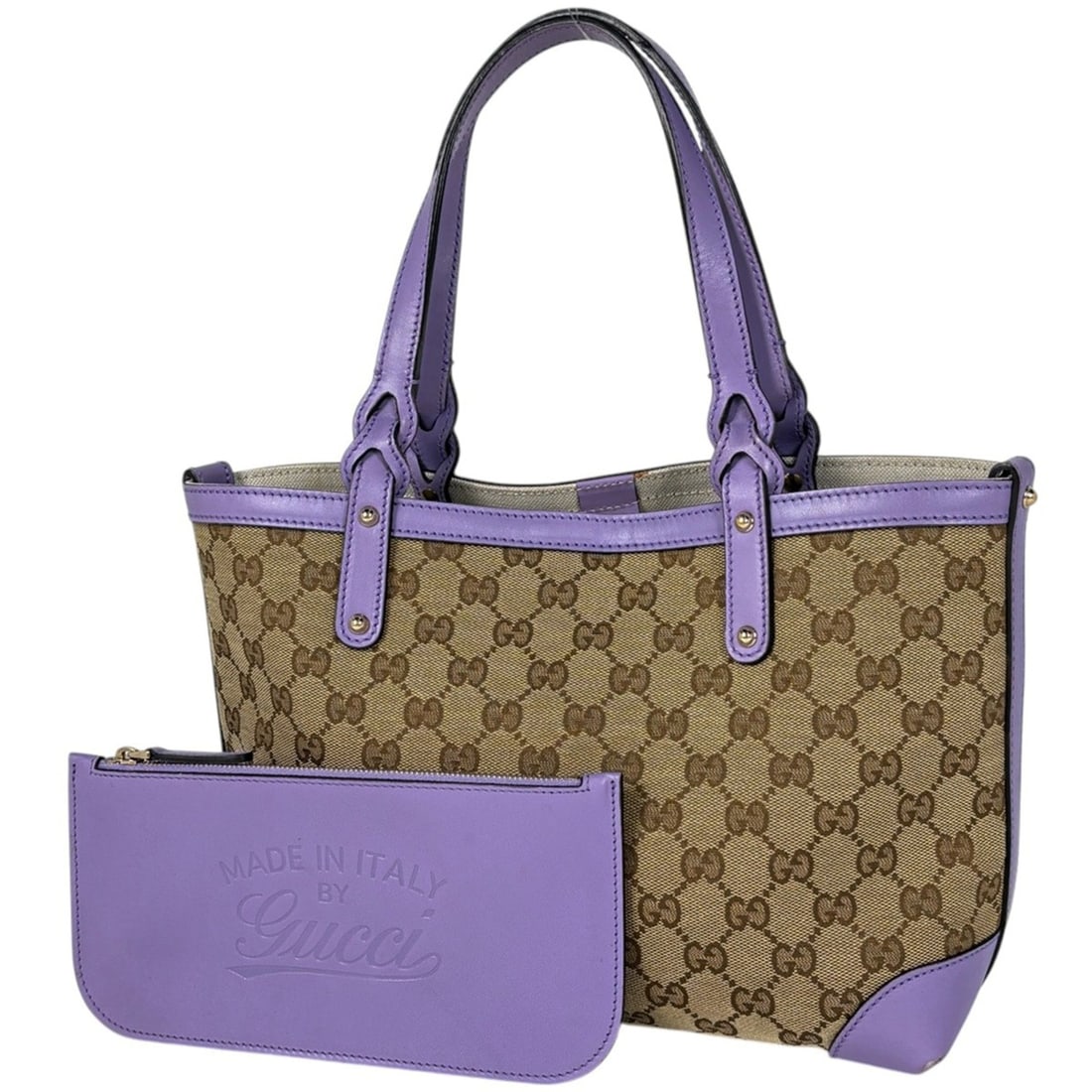 Gucci GG pattern tote bag, canvas, purple/beige, 269878, women's.: --- Catalog ---Category: SizeSize (HxWxD): 21cm x 26.5cm x 11cm / 8.26'' x 10.43'' x 4.33''Category: DesignType: Tote bagColor: Beige, PurpleGender: WomenMaterial: GG canvas , Leather Category: Genera