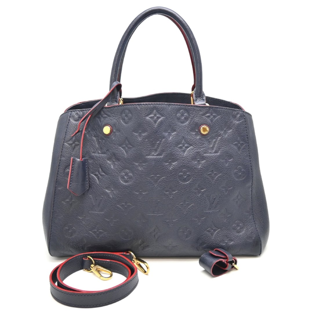 Louis Vuitton Montaigne MM Women's Handbag M42746 (Discontinued) Monogram Empreinte Marine Rouge: --- Catalog ---Category: SizeSize (HxWxD): 23cm x 30cm x 16cm / 9.05'' x 11.81'' x 6.29''Category: DesignType: HandbagColor: Marine rougeGender: WomenMaterial: Monogram Empreinte Category: GeneralMPN: