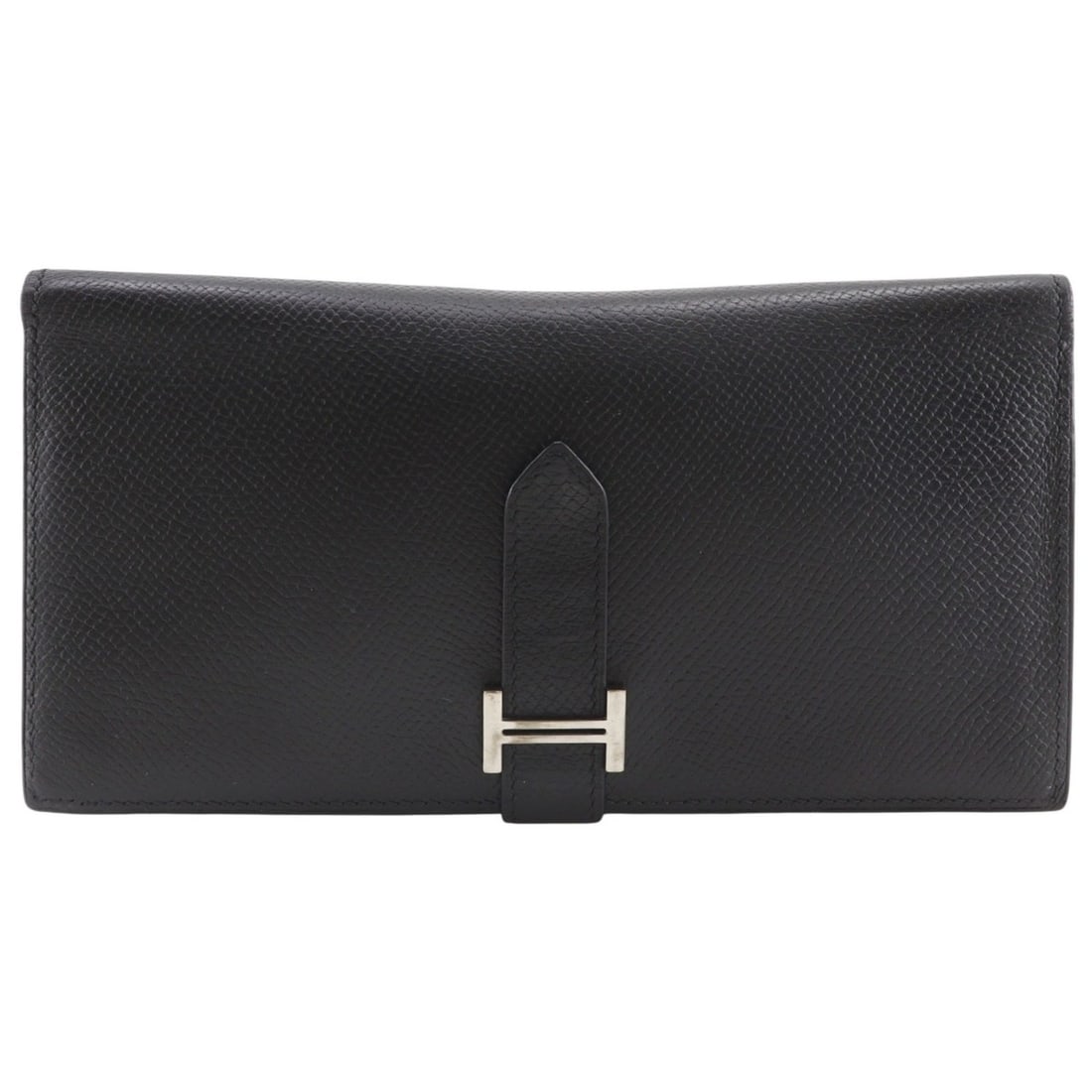 Hermes Bearn Soufflé Long Wallet, Veau Epsom Leather, 2007 Model, Black/Silver Hardware, ?K Belt: --- Catalog ---Category: SizeSize (HxWxD): 9.5cm x 17.5cm x 1.5cm / 3.74'' x 6.88'' x 0.59''Category: DesignType: Long wallet (bi-fold)Color: BlackGender: Women,MenMaterial: Epsom leather Category: Ge