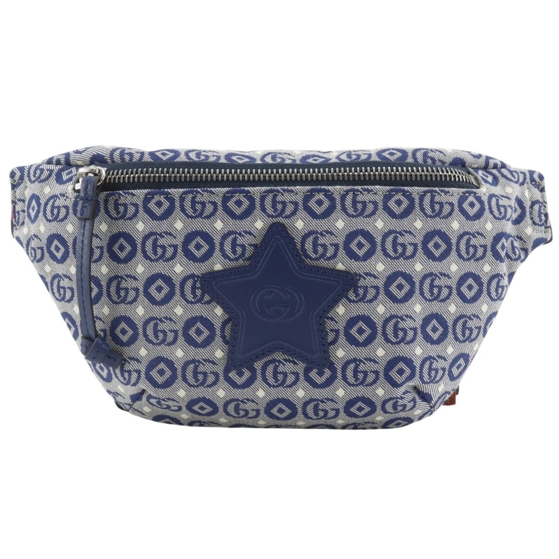 Gucci Children's Star Waist Bag GG 502095 Canvas Navy (Women's): --- Catalog ---Category: SizeSize (HxWxD): 13cm x 23cm x 4cm / 5.11'' x 9.05'' x 1.57''Category: DesignType: Fanny packColor: NavyGender: WomenMaterial: Canvas Category: GeneralMPN: 502095Brand: Gucci